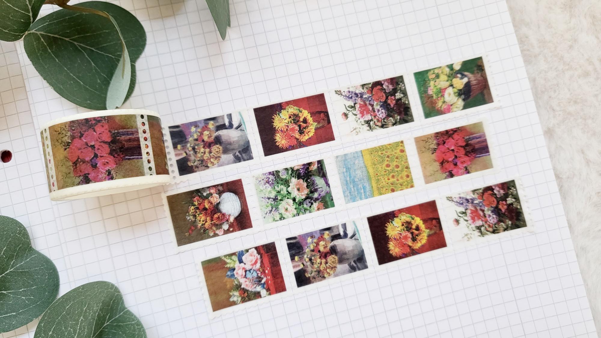 Washi Tape Briefmarken Blumen